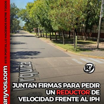 Vecinos de Roldán juntan firmas para pedir reductores de velocidad frente al Instituto Paul Harris